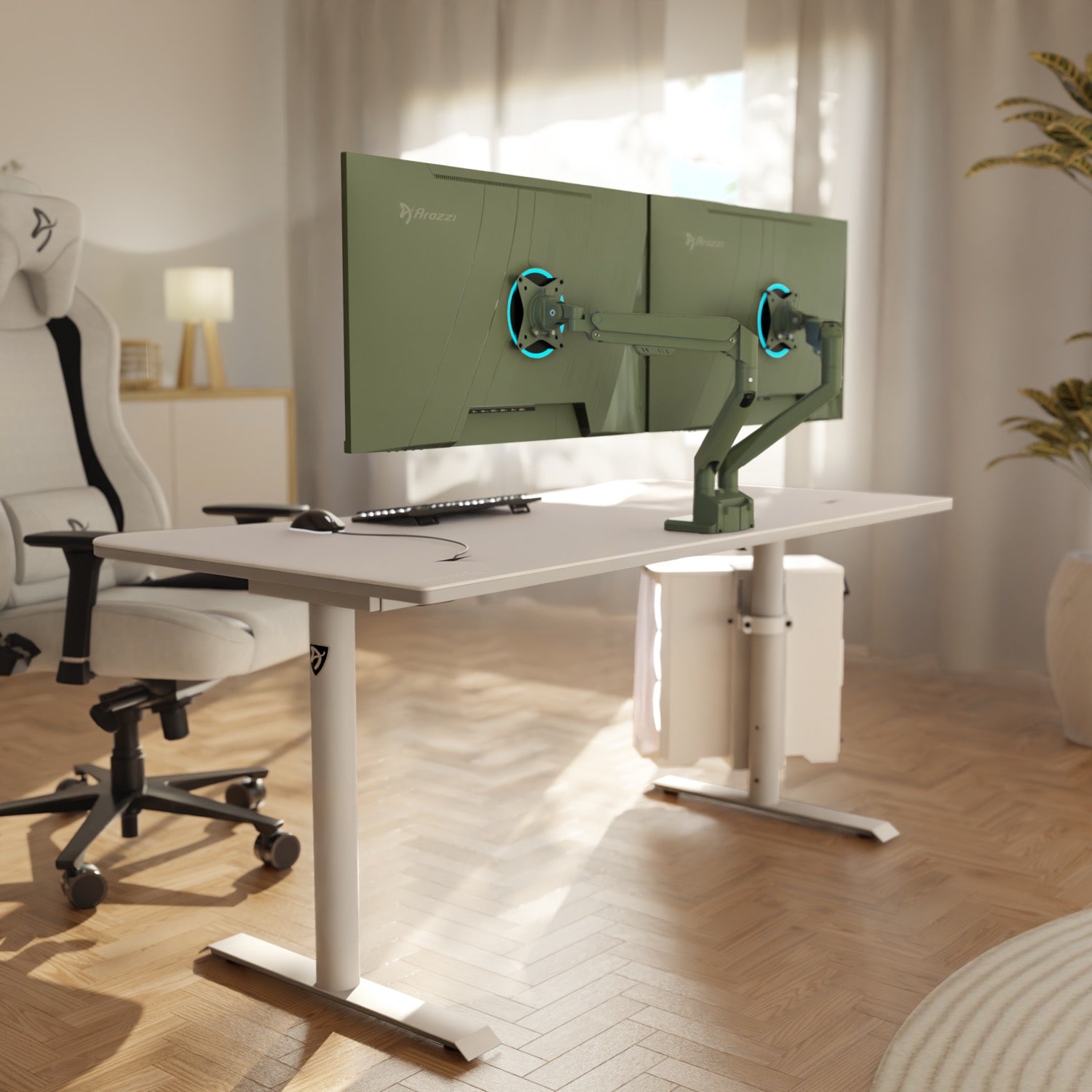 Alzare Neo Duo - Brazo para monitor con resorte de gas