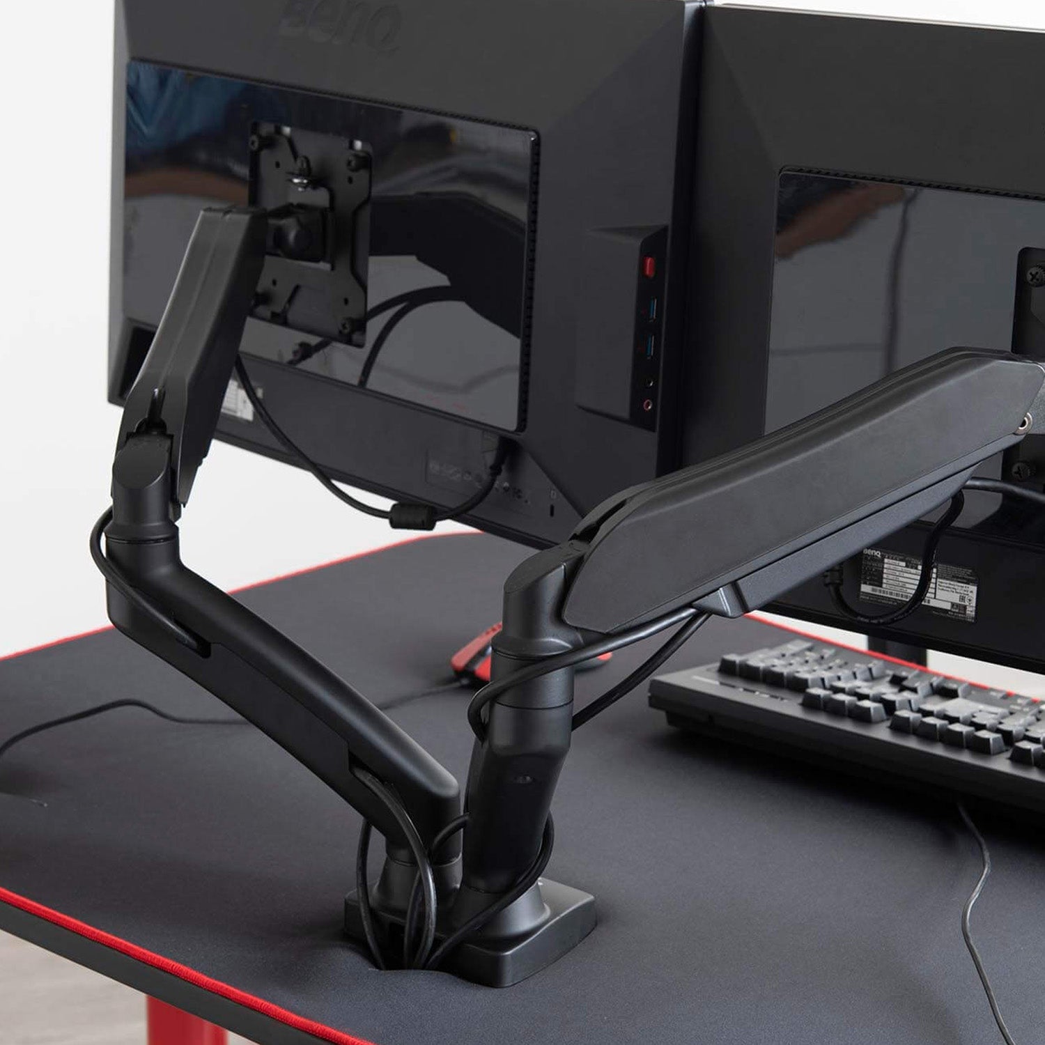 Alzare - Brazo para monitor doble con resorte de gas