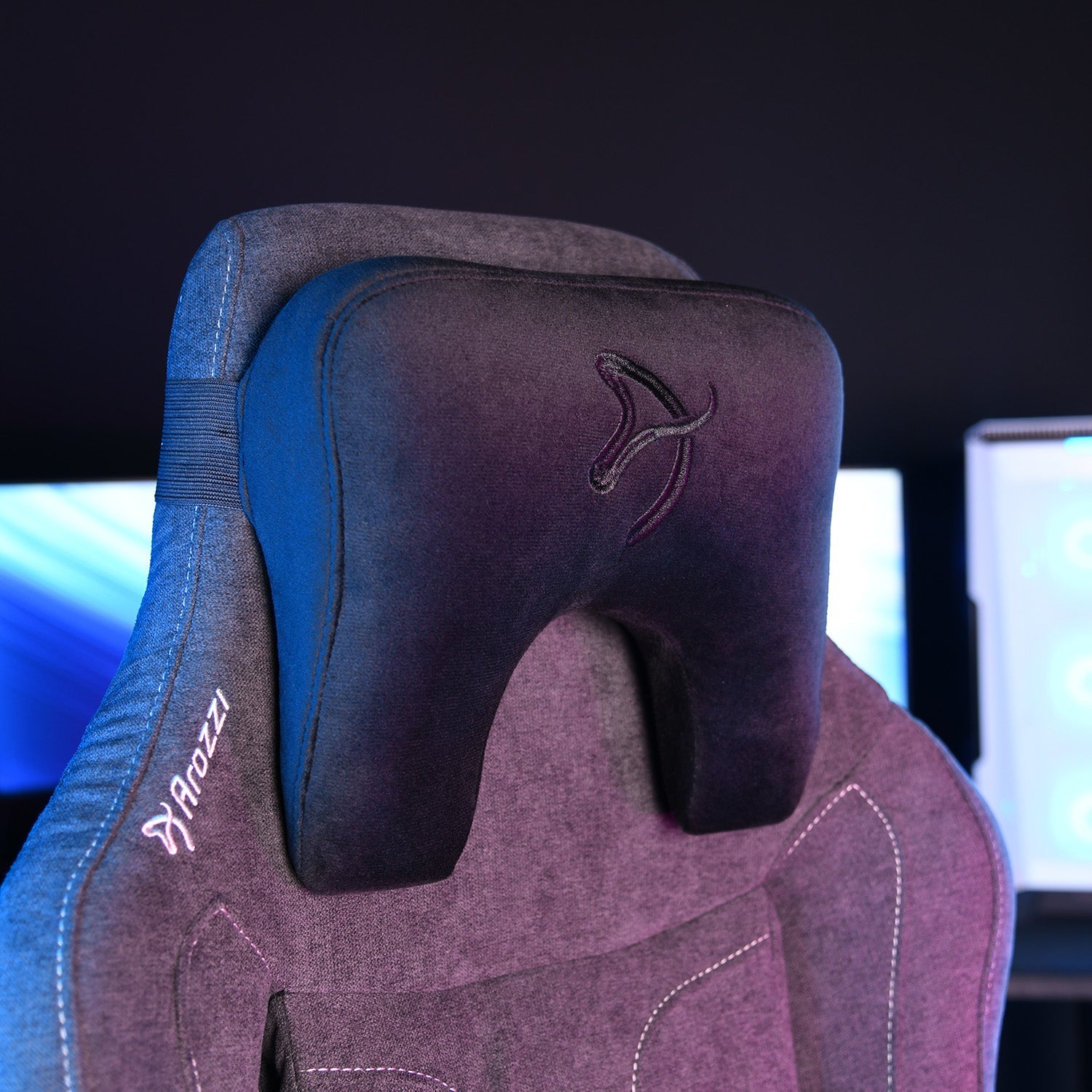 Almohada de soporte cervical de terciopelo negro