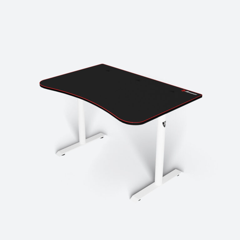 Arozzi Arena Leggero Gaming Desk with Full Surface Mouse Pad & Cable  Management - Black/Red